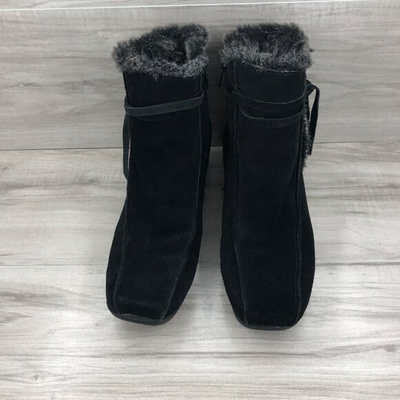 Weatherproof Boot Company Ankle Boots Women's 10 Becky Black Suede Zip Booties - Picture 6 of 10